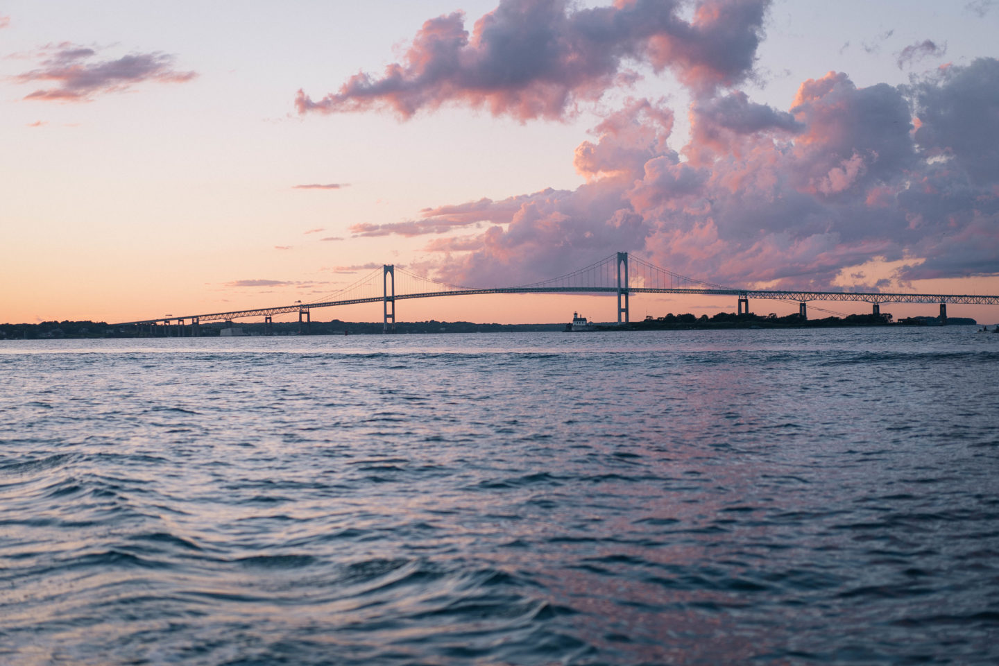 Jess Ann Kirby spends sunset on a boat in Newport, Rhode Island.