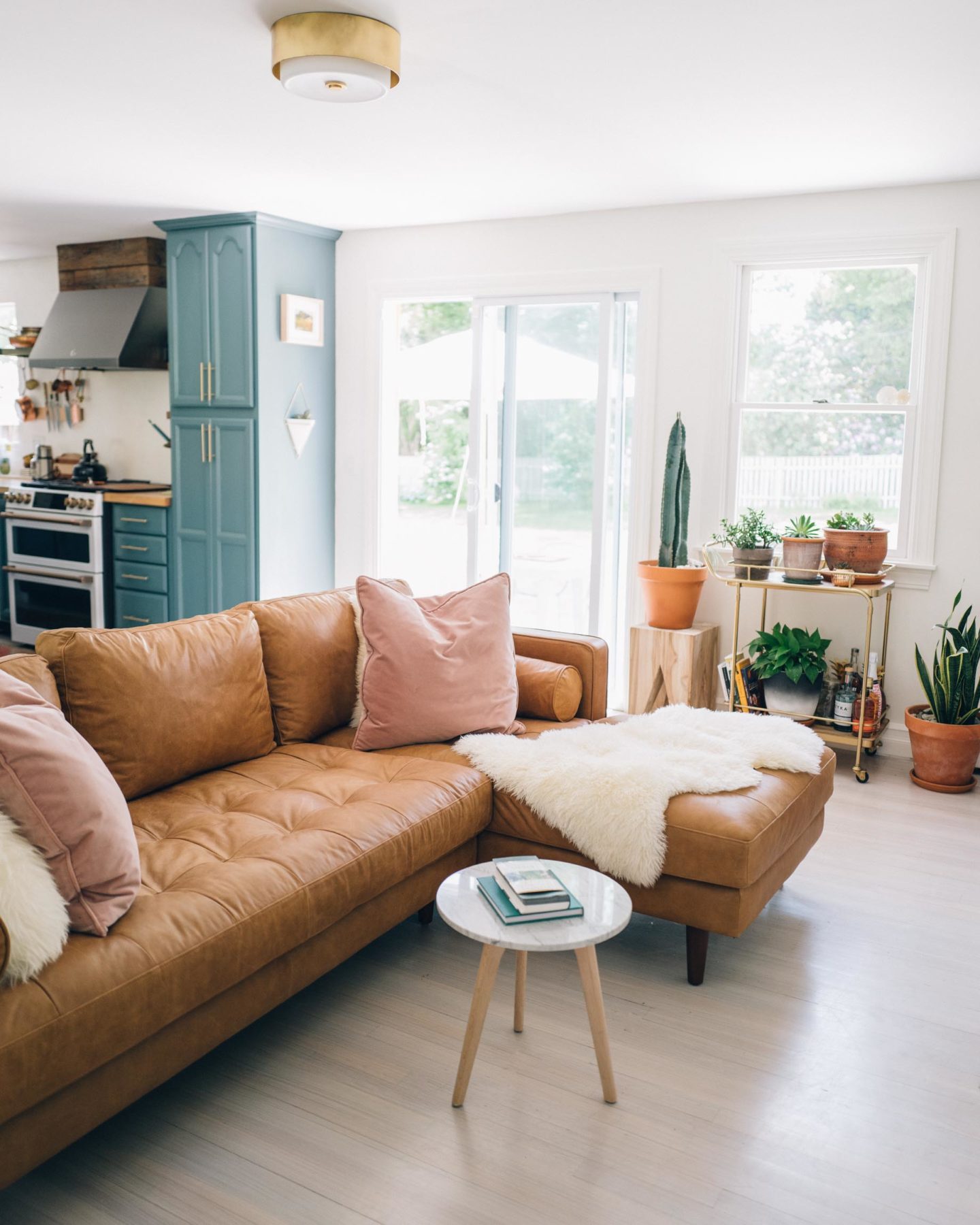 Jess Ann Kirby updates her living room with the Sven Sectional from Article.