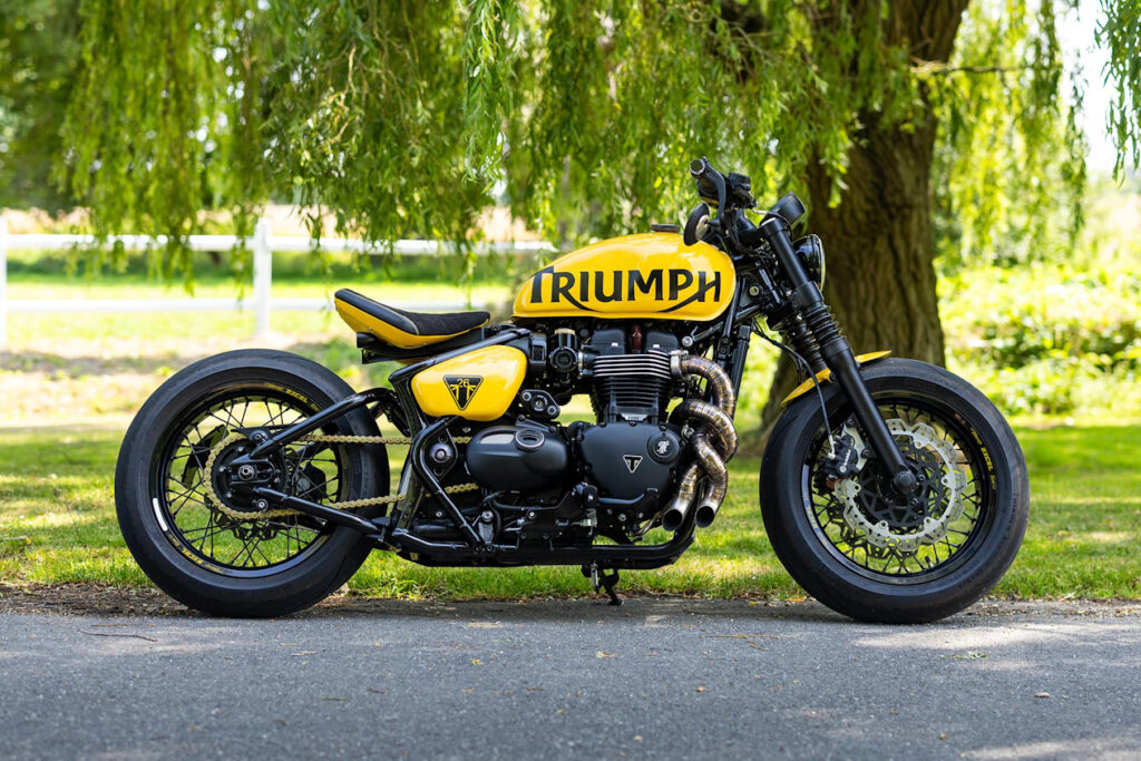 UNMELLOW YELLOW: Triumph Bobber from Thornton Hundred.