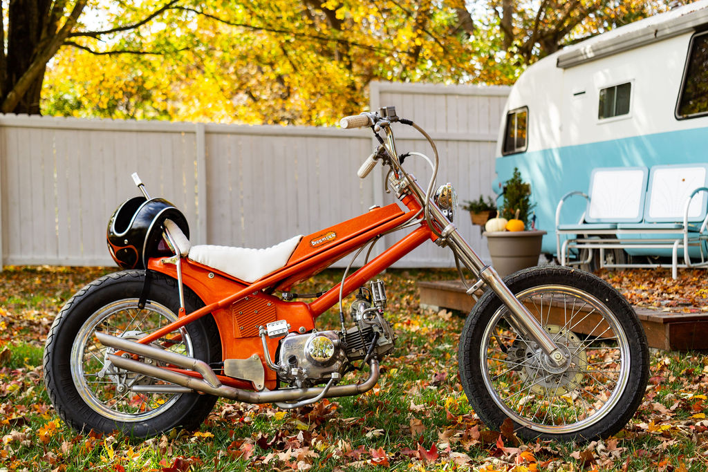 DREAMSICLE: 1973 Honda CT90 by Shop Girl.