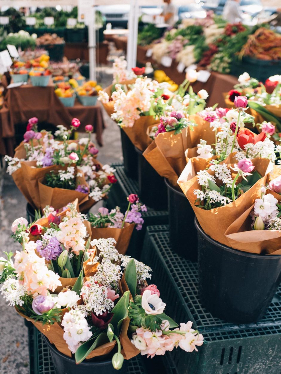 Jess Ann Kirby visits the flower market in St Petersburg on Saturday morning.