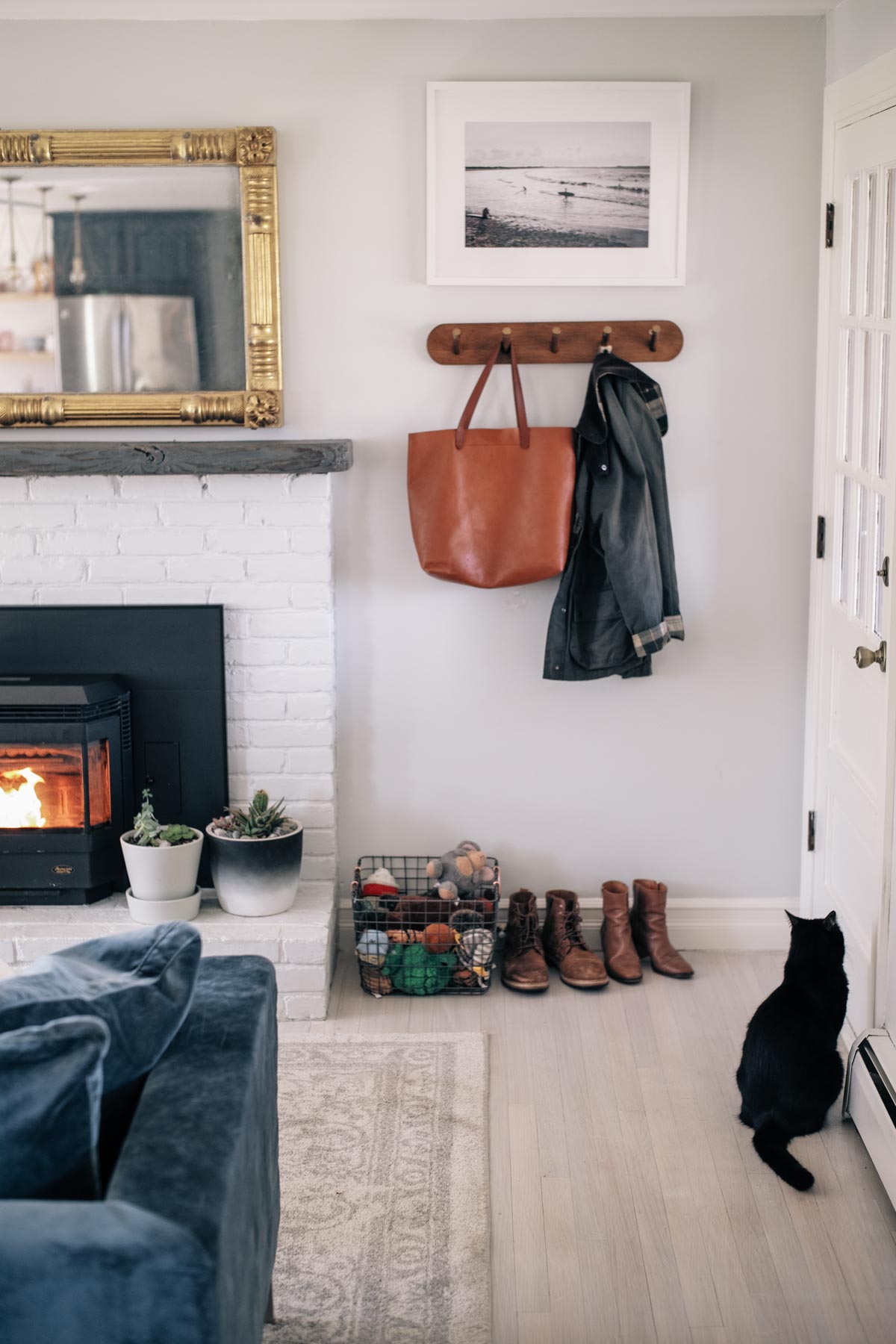 Jess Ann Kirby creates a faux entryway in her renovated living room