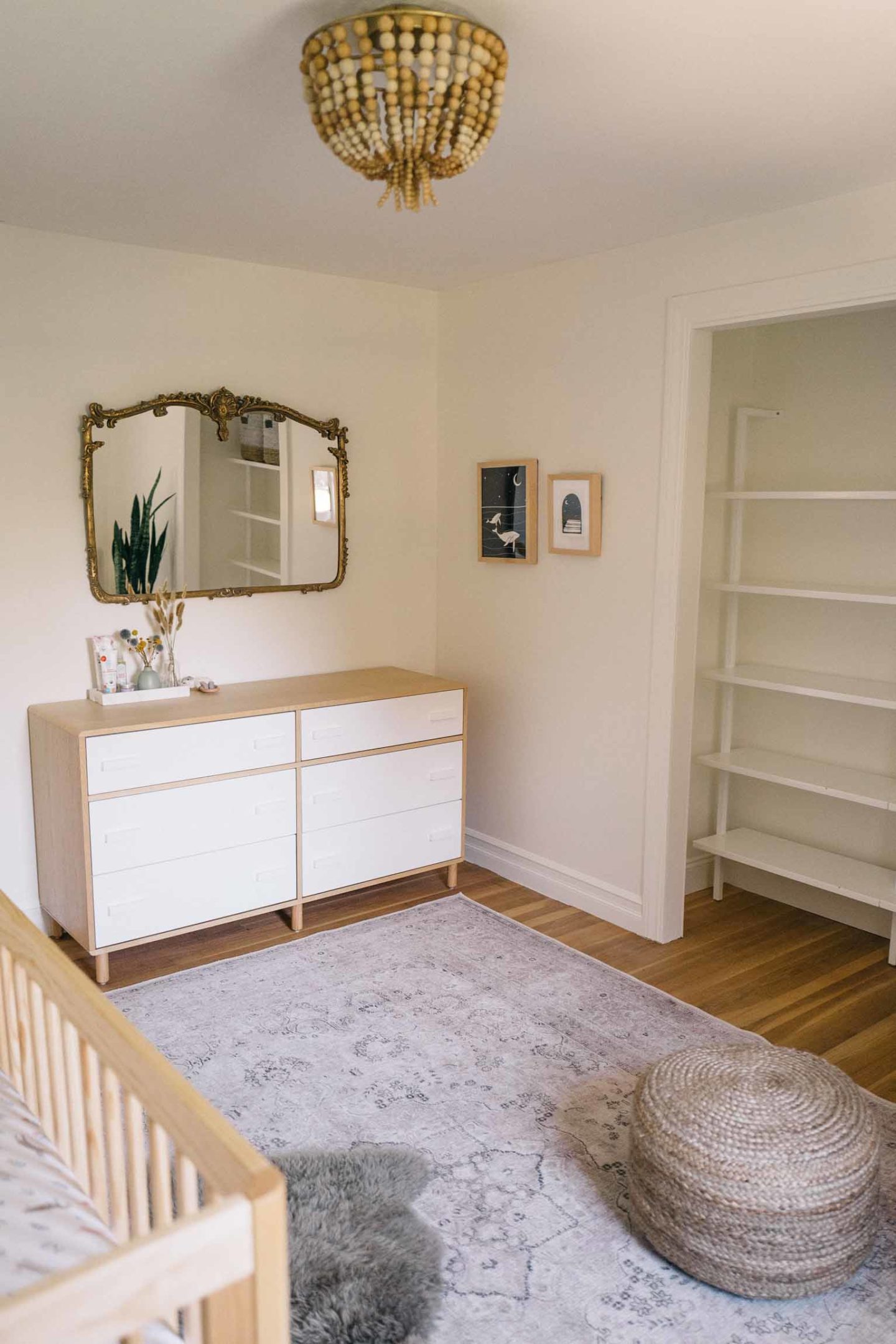 Jess Ann Kirby keeps decor and furniture simple in her new gender neutral nursery.