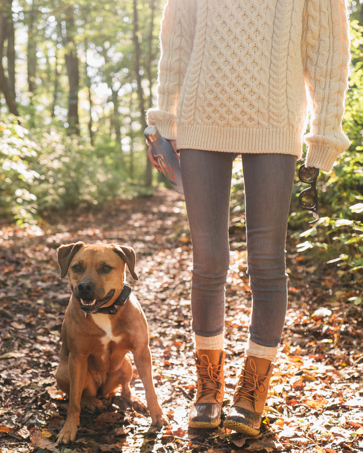 Jess Ann Kirby wears LL Bean boots for walking trails in the fall and winter.