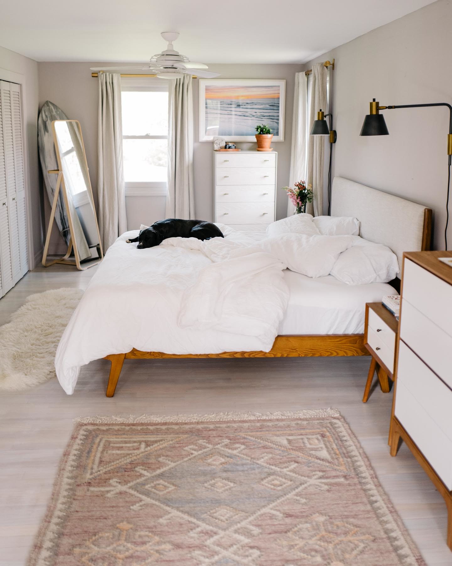 Jess Ann Kirby shares her master bedroom mini makeover with a new headboard and bedding.