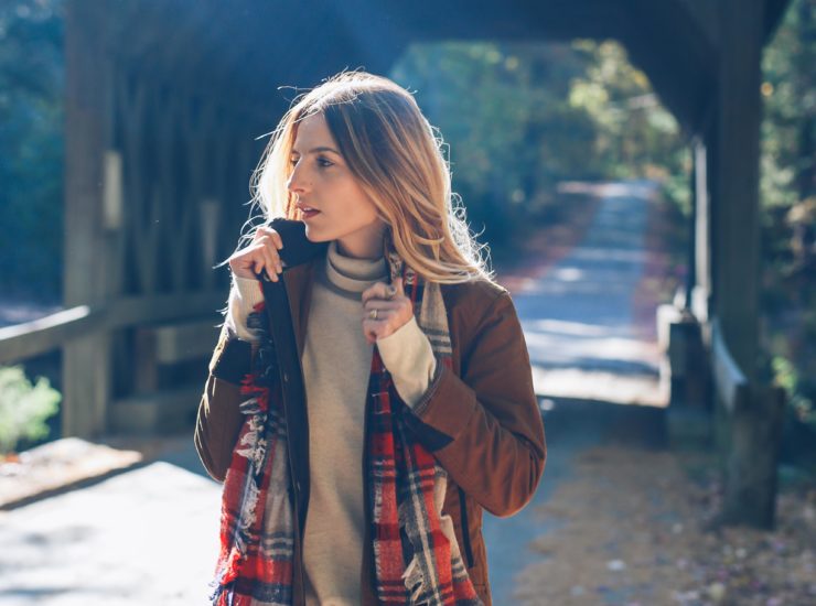 Field Jacket and Plaid Scarf