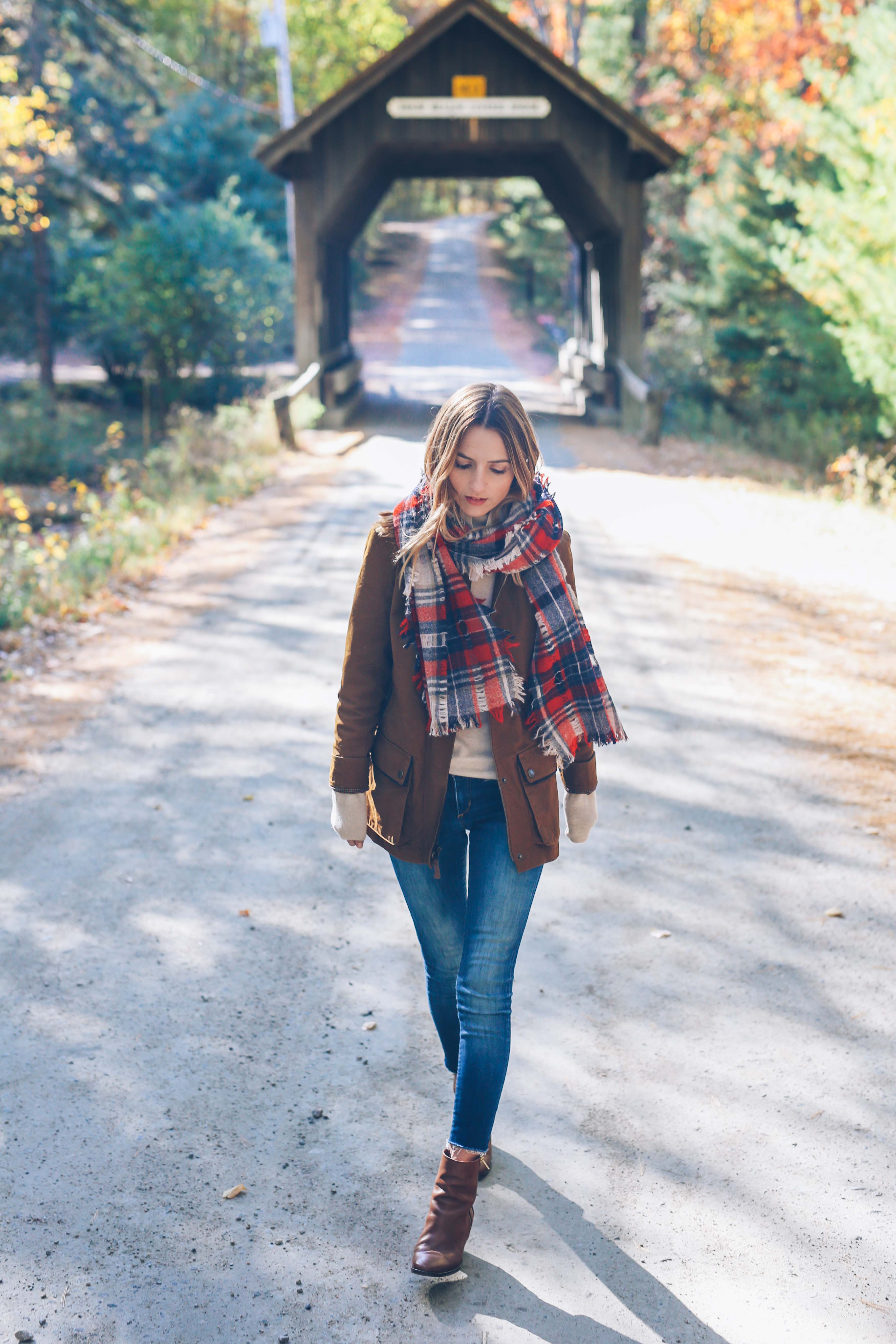 Wearing Orvis Field Jacket and JCrew Boots on Prosecco and Plaid