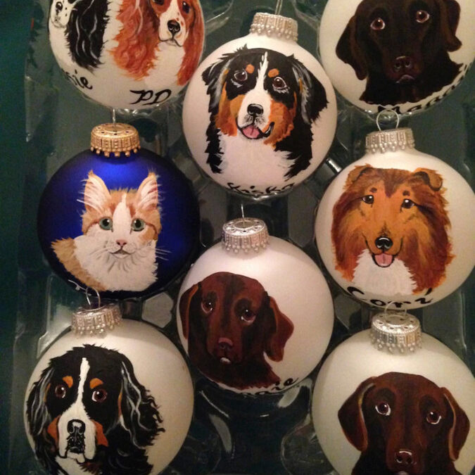 Custom Pet Portrait Ornament - Holiday Gifts Under $50