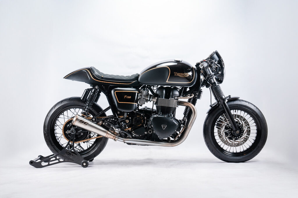 Buenos Bonnie: Triumph T100 by STG Tracker.