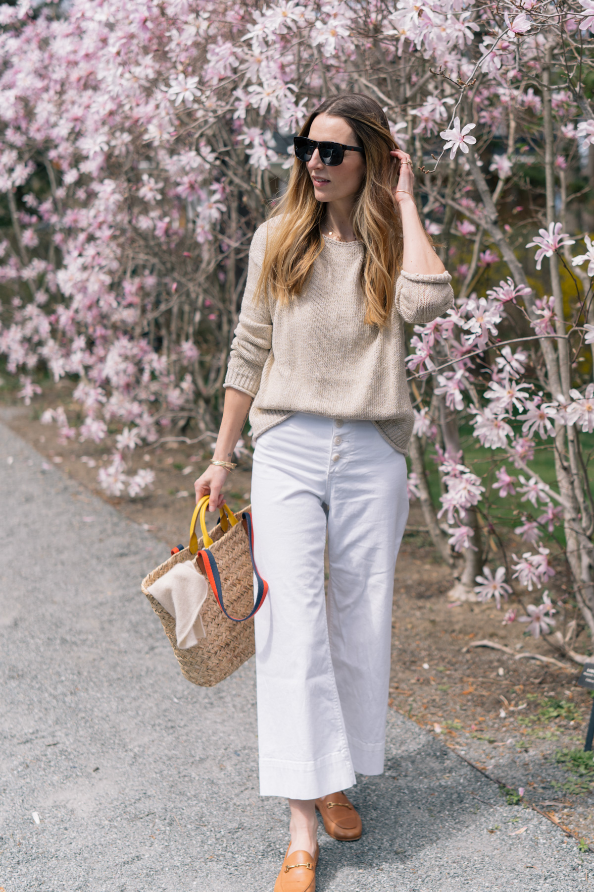 White + Warren linen crewneck