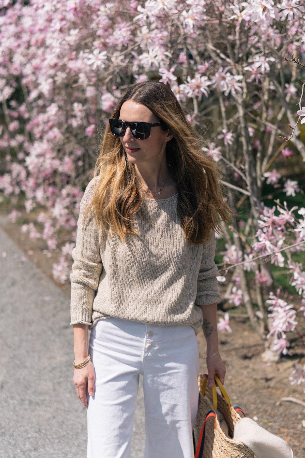 White + Warren linen crewneck